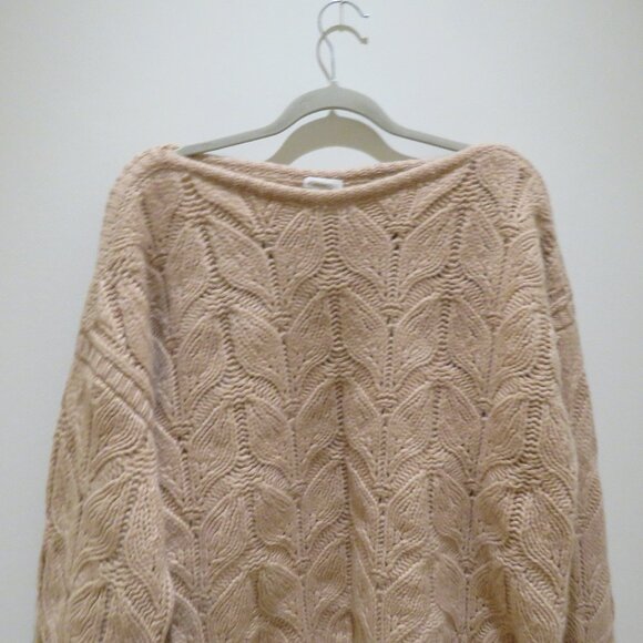 GARNET HILL 100% Recycled Cashmere Chunky Boatneck Sweater XL Oatmeal Soft Girl - Picture 3 of 13